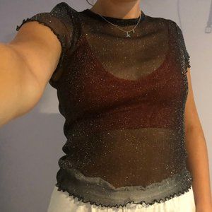 UO Sparkly Mesh Top